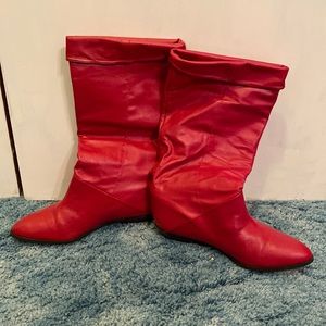 Red Leather Boots